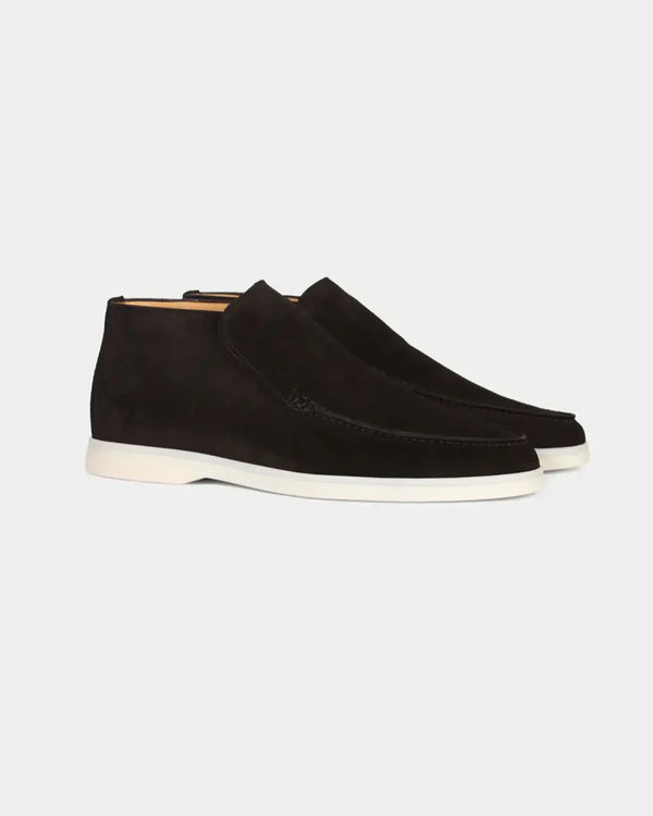 MONACO - ZWART HIGH SUÈDE LOAFERS